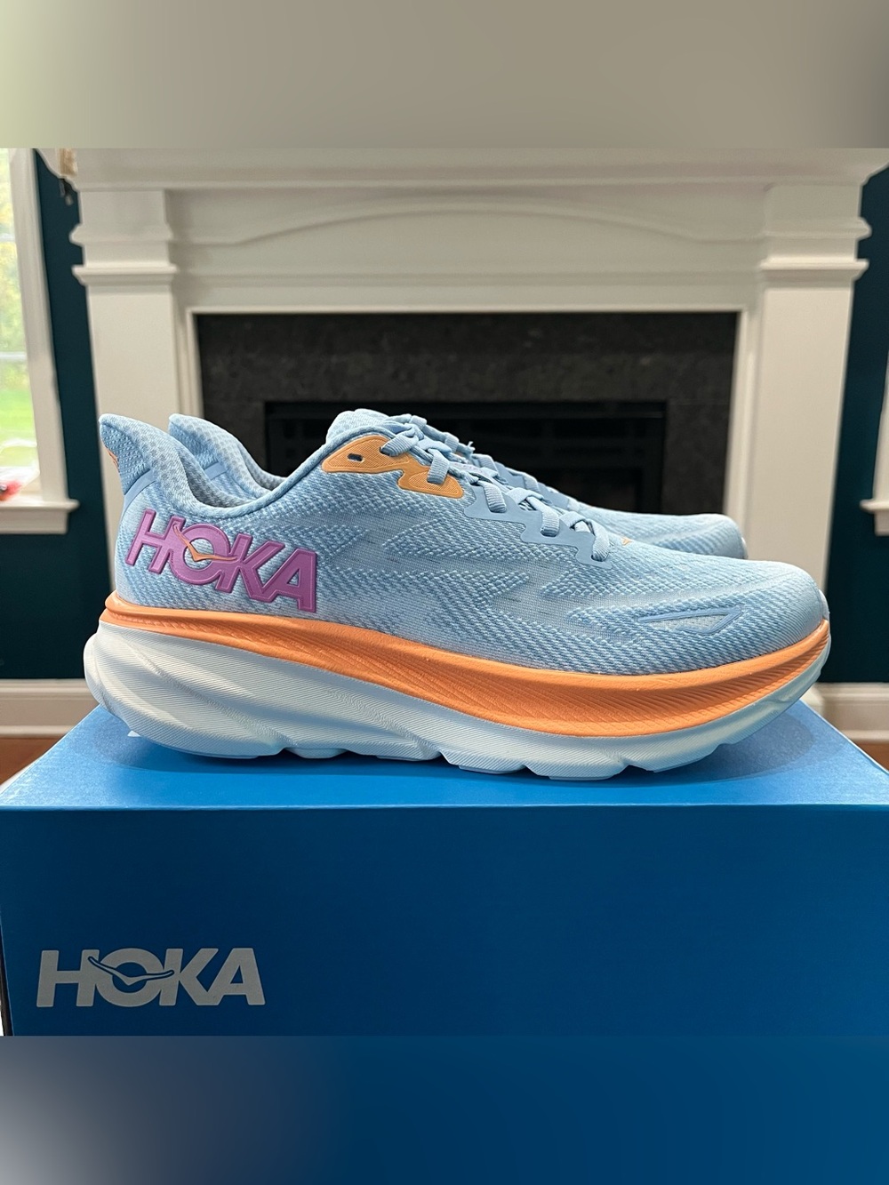 Sz 8.5 Hoka Clifton 9 Womens Running Shoes 1127896/ABIW Airy Blue Ice Water